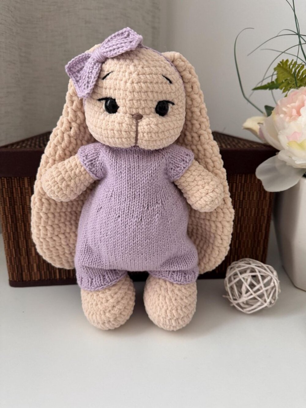 Handmade Crochet Bunny Amigurumi Plush Toy, Soft Knit, Nursery Decor, Keepsake - Picture 4 of 6